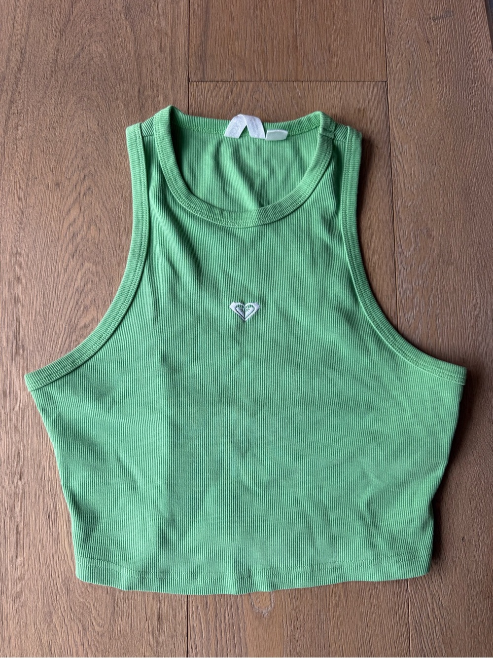 Roxy Y2k Green Cropped Tank Top